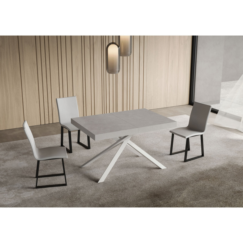 Tavolo allungabile 140/244x90 cm Niket telaio Bianche