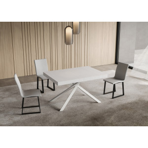 Tavolo allungabile 120/380x90 cm Niket telaio Bianche