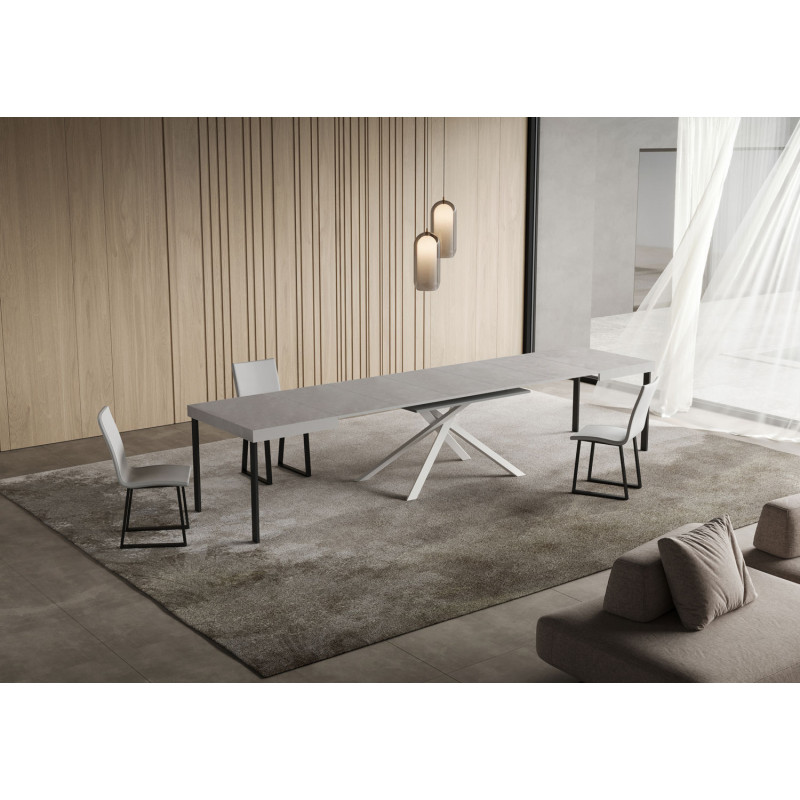 Tavolo allungabile 130/390x90 cm Niket telaio Bianche