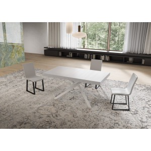 Tavolo allungabile 160/420x90 cm Niket telaio Bianche