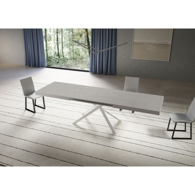 Tavolo allungabile 200/460x90 cm Niket telaio Bianche