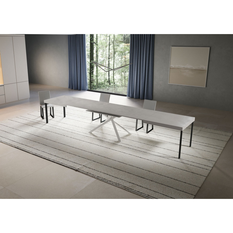 Tavolo allungabile 200/460x90 cm Niket telaio Bianche