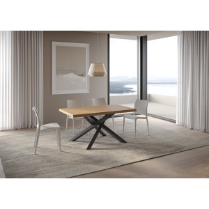 Tavolo allungabile 160/210x90 cm Versalux scortecciato telaio Antracite