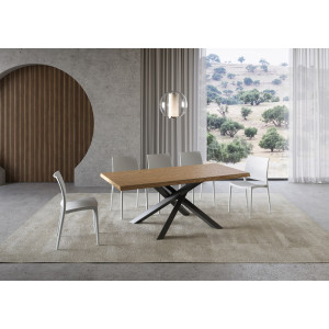 Tavolo allungabile 180/230x90 cm Versalux scortecciato telaio Antracite