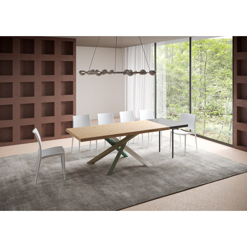 Tavolo allungabile 180/230x90 cm Versalux scortecciato telaio Multicolore 4/A