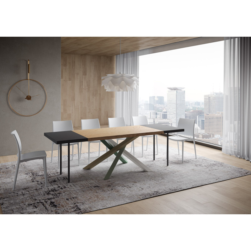 Tavolo allungabile 140/240x90 cm Versalux scortecciato telaio Multicolore 4/A