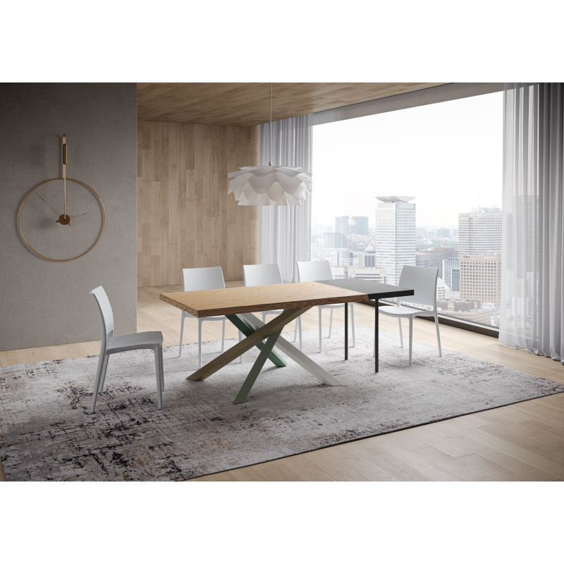 Tavolo allungabile 160/260x90 cm Versalux scortecciato telaio Multicolore 4/A