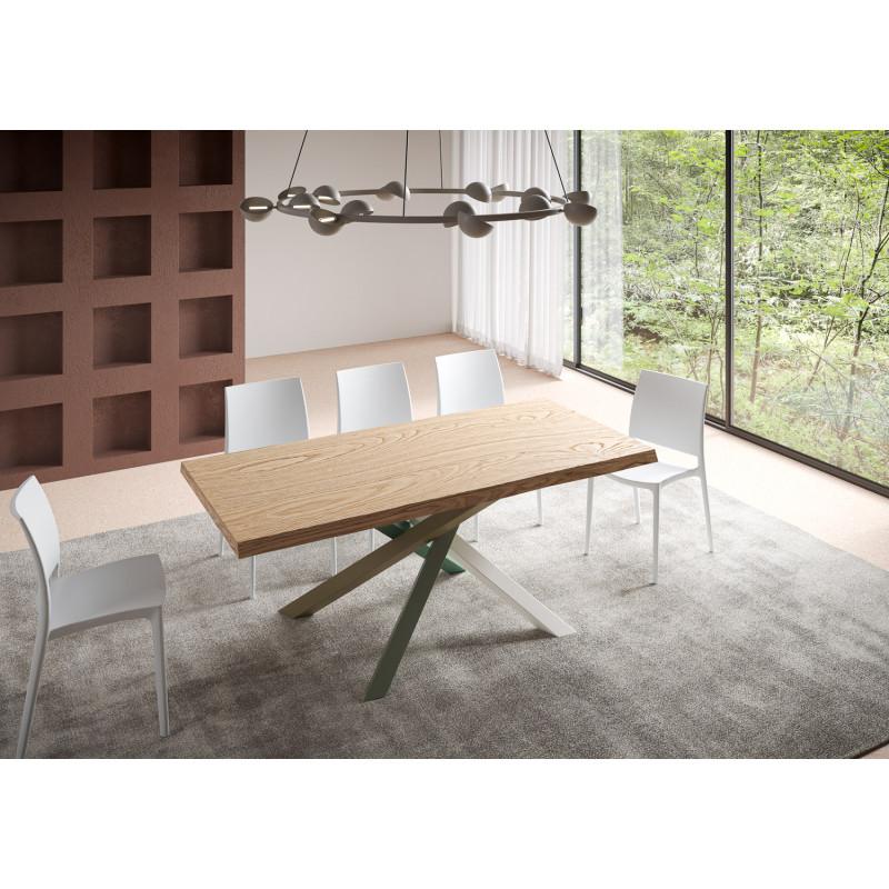 Tavolo allungabile 200/300x90 cm Versalux scortecciato telaio Multicolore 4/A
