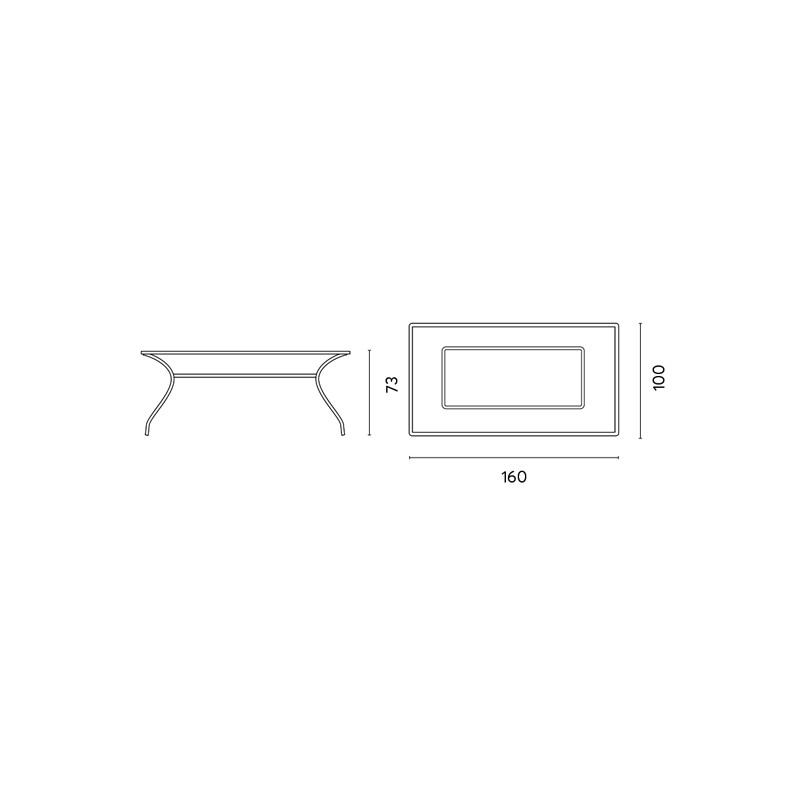 Tavolo Ameno Moia 160x100cm ferro esterno resistente e moderno