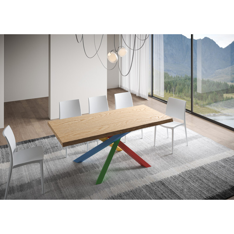 Tavolo fisso 180x90 cm Versalux scortecciato telaio Multicolore 4/B