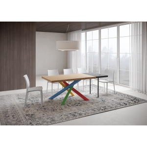 Zoom Tavolo allungabile 140/240x90 cm Versalux scortecciato telaio Multicolore 4/B