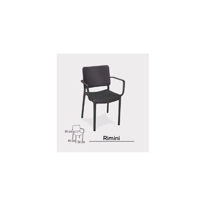 Poltrona con Braccioli Abruzzo 49x56x80h | 3 Colori