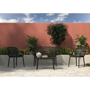 Zoom Set tavolino 2 sedie divano Positano Garden set con cuscini 3 colori