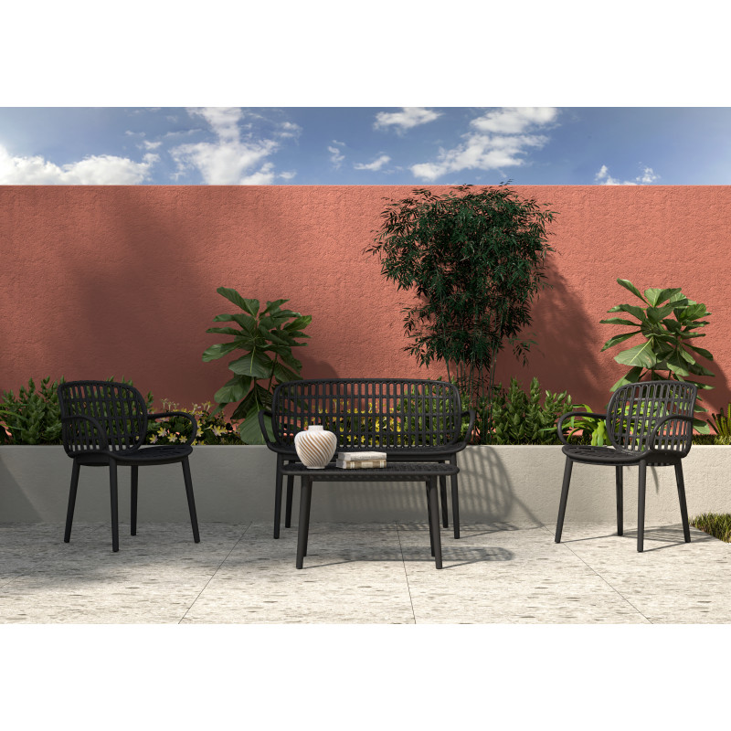 Set Salotto Portofino Garden Polyrattan 4 posti con cuscini