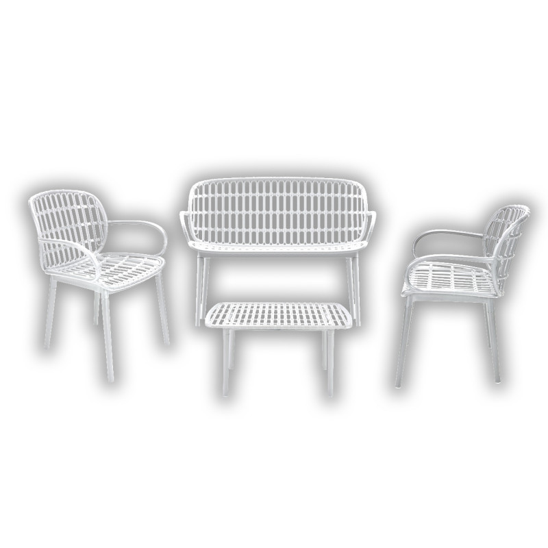 Set Salotto Portofino Garden Polyrattan 4 posti con cuscini