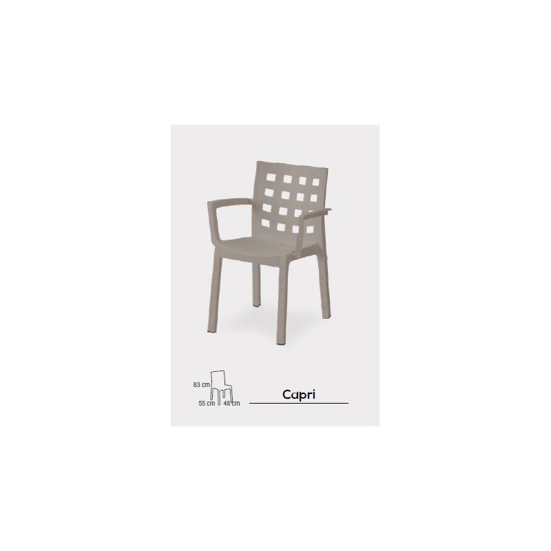Set 4 sedie Capri 3 colori 57X53X83 cm