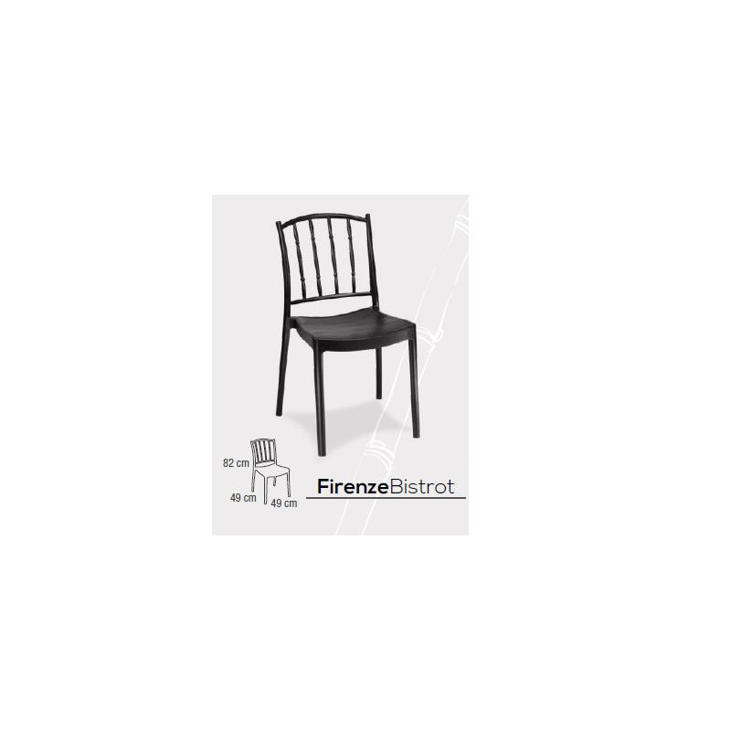 Set 4 sedie Firenze Bistrot 3 colori 48 X48X81 cm