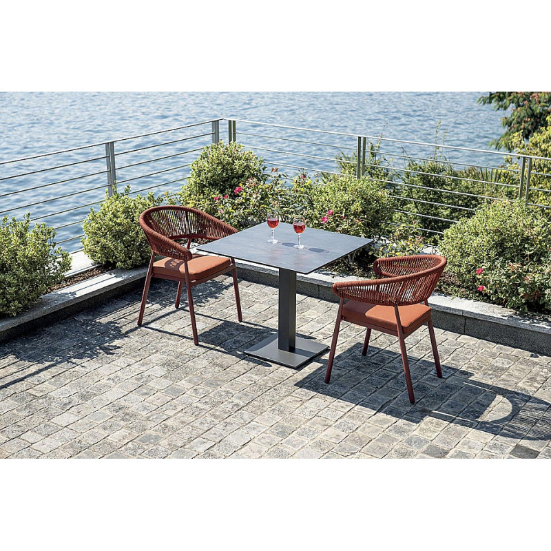Piano tavolo HPL 80x80 rilievo ardesia Moia resistente