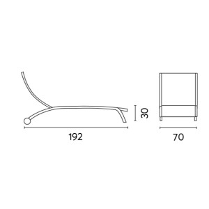 Zoom Lettino MOIA con ruote in alluminio bianco ecrù - 5 posizioni