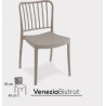 Set 4 sedie Venezia Bistrot 3 colori 48X50X82 cm