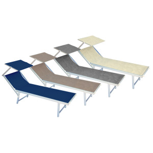 Zoom Set di due lettini mare MOIA con tettuccio grigio