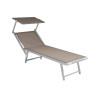 Set due lettini mare Moia tortora con tettuccio – Alluminio resistente