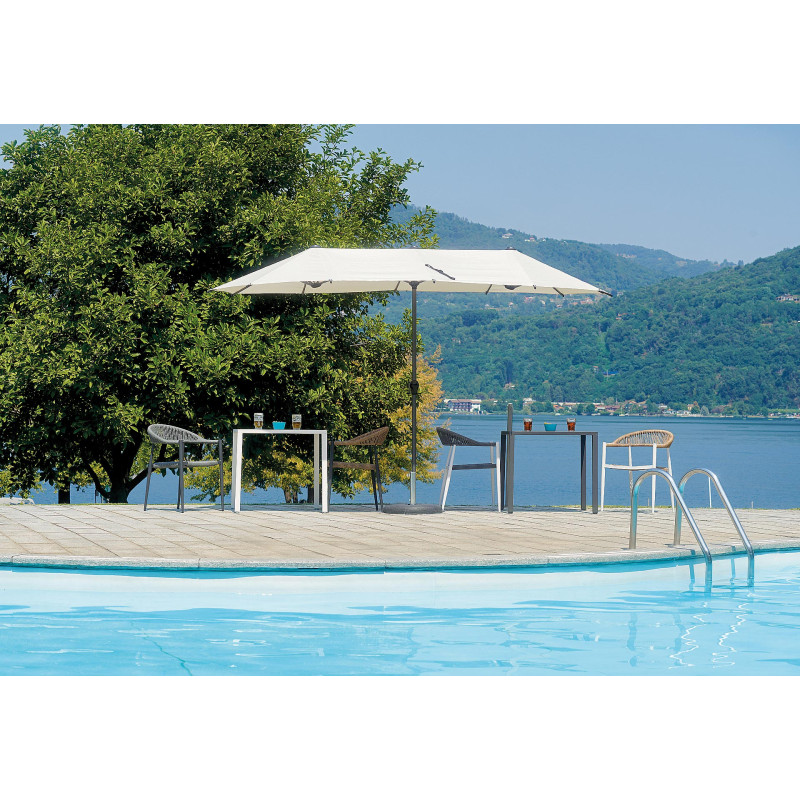 Ombrellone ovale Moia palo centrale 2x4m antracite ecru