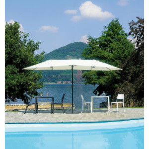 Zoom Ombrellone ovale MOIA a palo centrale 2,7x4,5 antracite ed ecrù