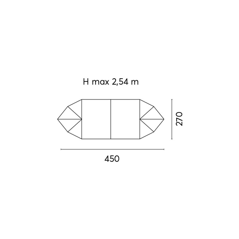 Ombrellone ovale Moia palo centrale 2,7x4,5m antracite ecru
