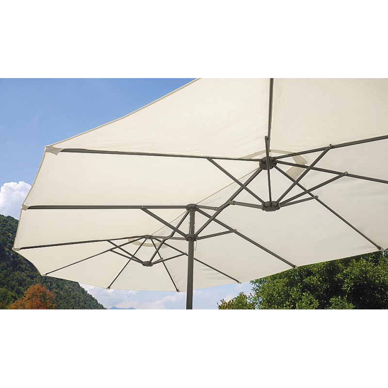 Ombrellone ovale Moia palo centrale 2,7x4,5m antracite ecru
