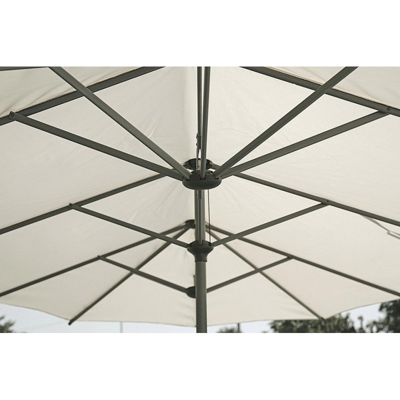 Ombrellone ovale Moia palo centrale 2,7x4,5m antracite ecru