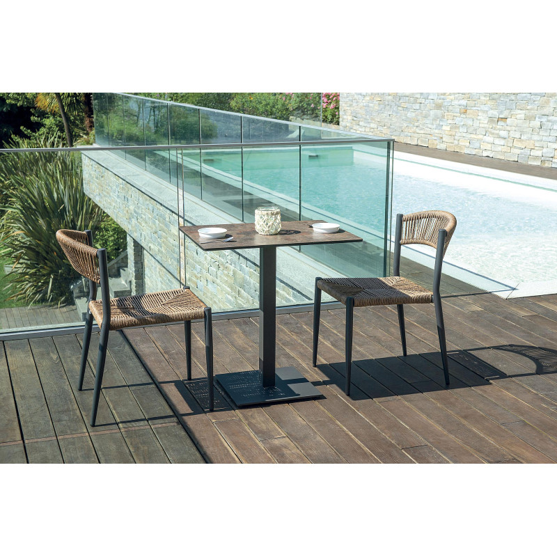 Piano tavolo HPL 55x70 ruggine Moia resistente per outdoor