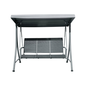 Dondolo 3 posti MOIA ferro antracite e textilene nero giardino