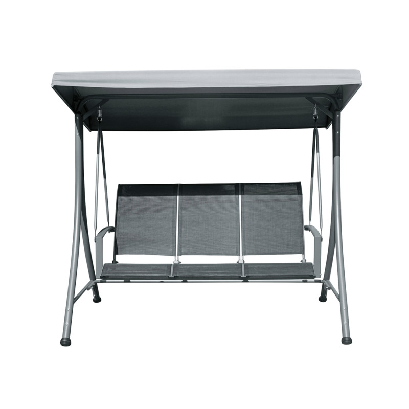 Dondolo 3 posti MOIA ferro antracite e textilene nero giardino