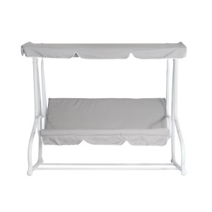 Dondolo Moia 3 Posti Poliestere Grigio Chiaro da Giardino