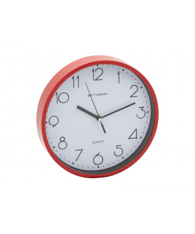 OROLOGIO MURO TONDO 25CM PLASTICA ROSSO