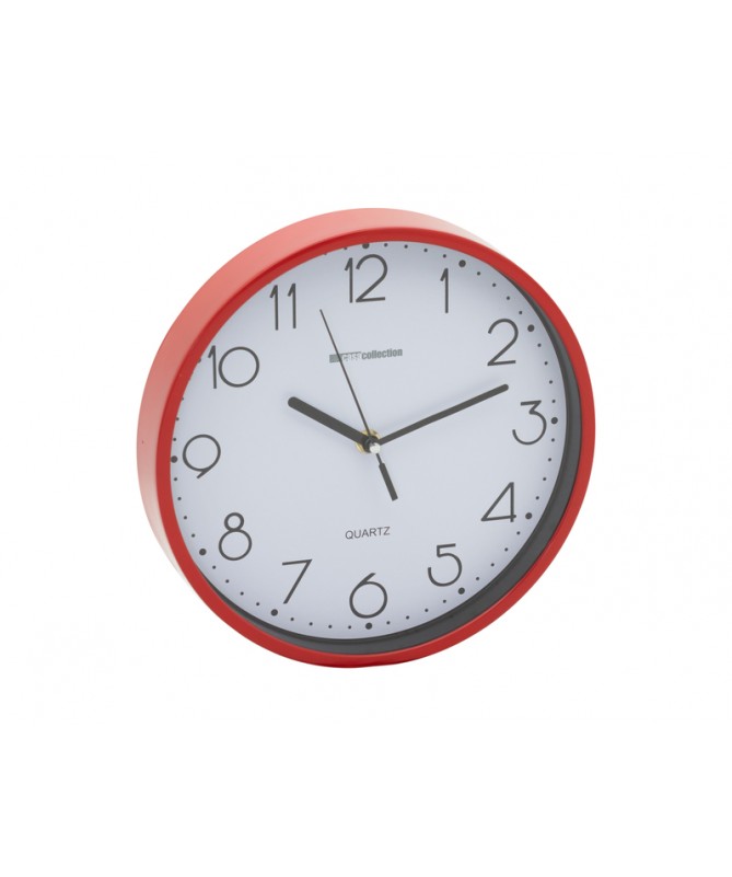 OROLOGIO MURO TONDO 25CM PLASTICA ROSSO
