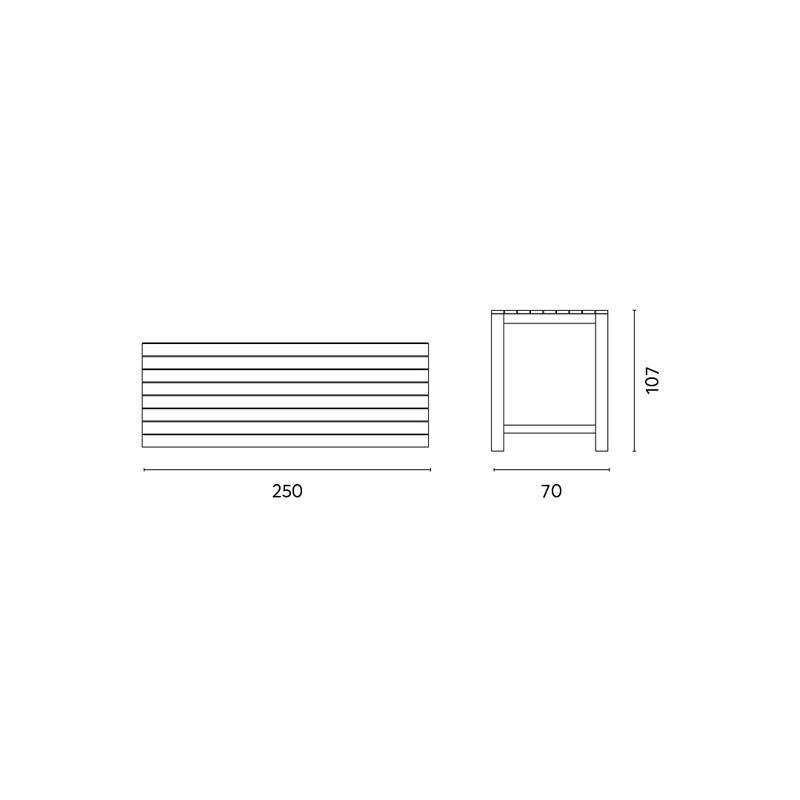 Banco Bar Moia Java 250x75x107 cm in Legno da Giardino