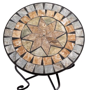 Set 2 colonnine in metallo Urbino con mosaico
