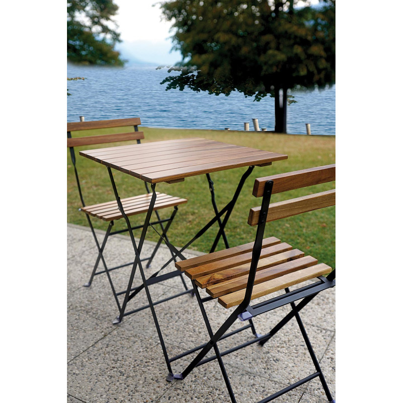 Set Bistro Deluxe Moia in Ferro e Legno da Giardino