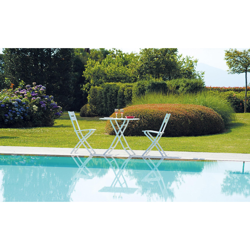 Tavolo pieghevole Lucca Moia bianco alluminio salvaspazio giardino