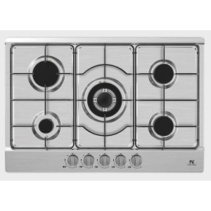 Piano cottura a gas Master Kitchen MKHG 75 E XS – 75 cm, 5 fuochi, acciaio inox