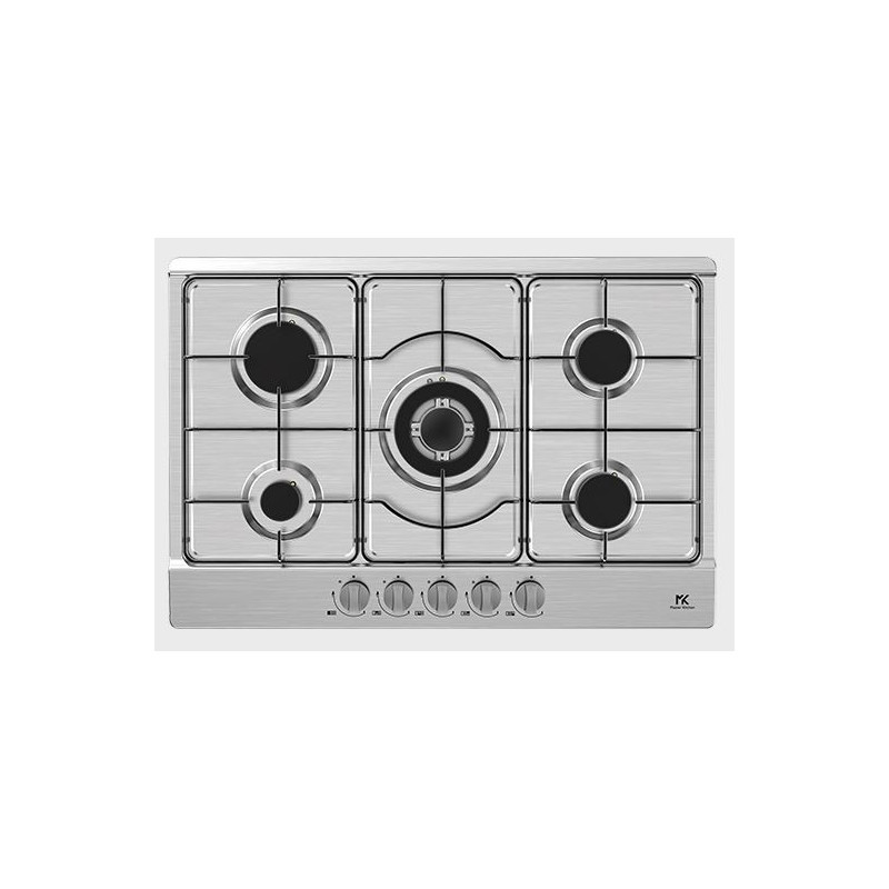Piano cottura a gas Master Kitchen MKHG 75 E XS – 75 cm, 5 fuochi, acciaio inox