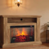 Nancy camino elettrico con mensola color rovere