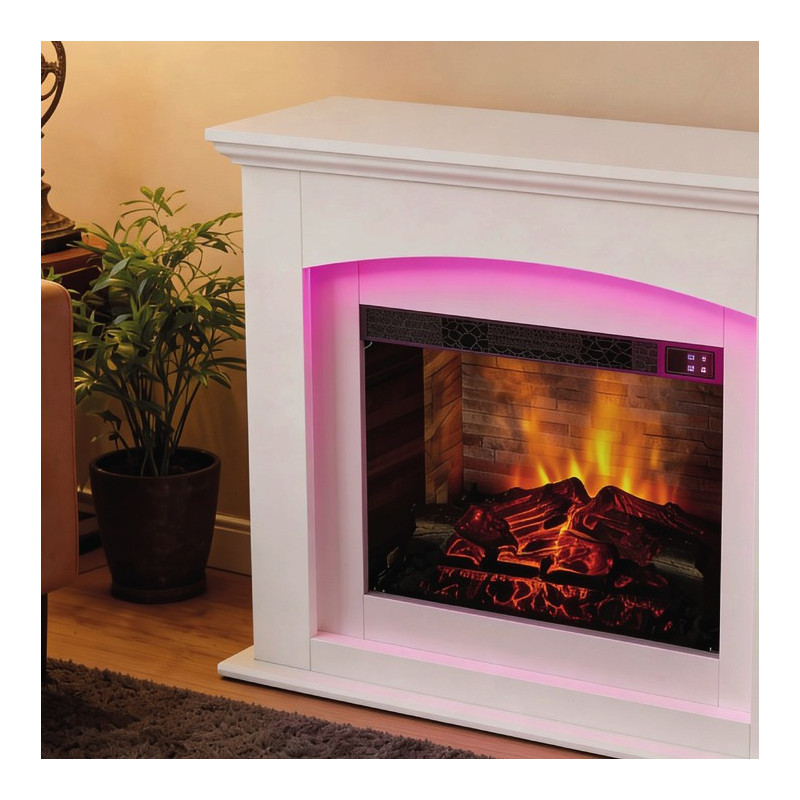 Nancy camino elettrico con mensola color rovere
