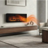 Hermes camino elettrico da parete in cristallo