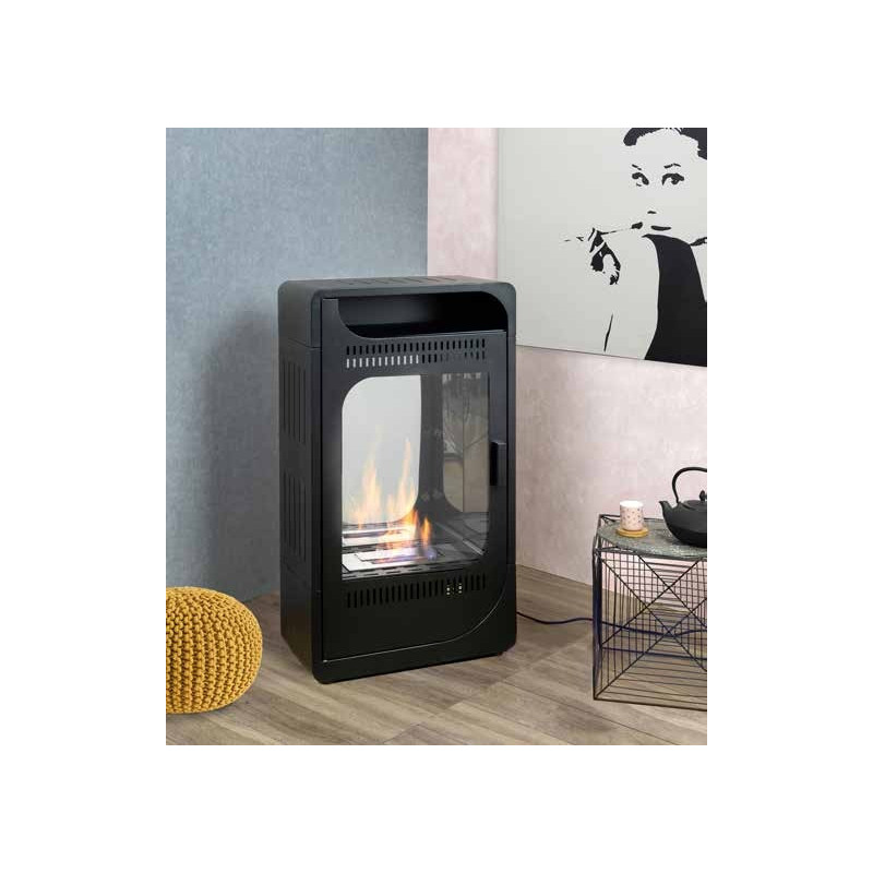 Fiammetta stufa a bioetanolo ventilata nera