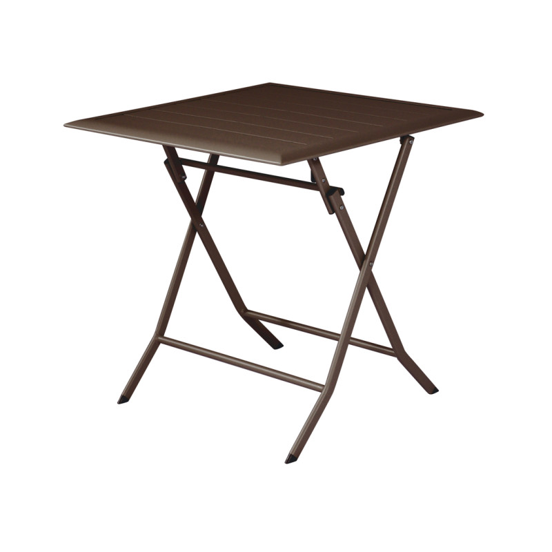 Tavolo MOIA Lucca 60x60 pieghevole in alluminio chocolate