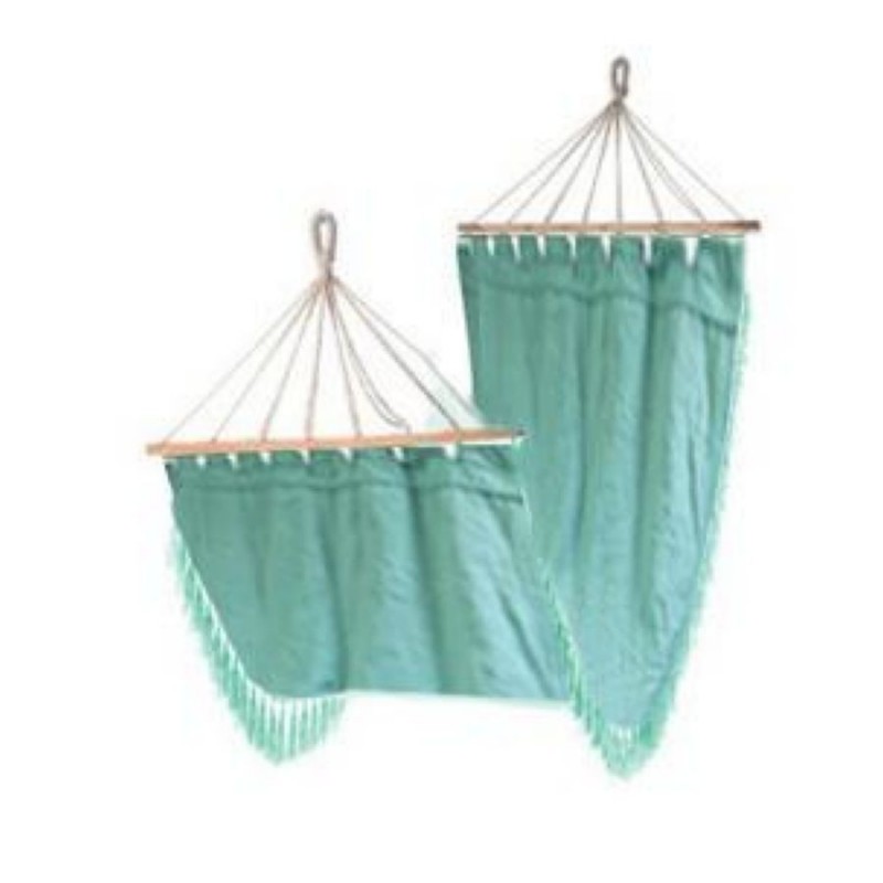 Amaca tessuto con frange verde acqua cm200x100