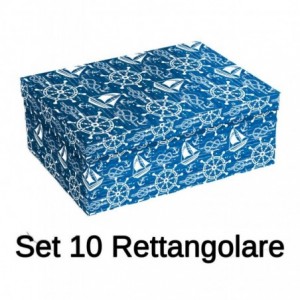 Scatola cartone 1-10 rettangolare blu mare rettangolare cm43x35h16,5